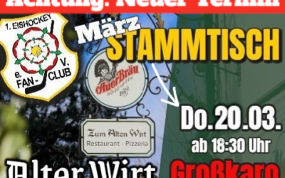 Märzstammtisch auf 20.03. beim „Alten Wirt“ Großkaro verschoben